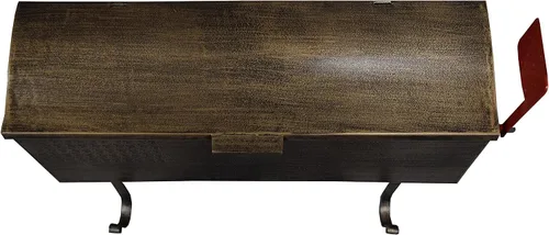Vista 6 de Oakland Living AZ620-ANTIQUE-BRONZE Bandera de correo saliente de metal patriótica de bronce envejecido y perchas para periódicos de estilo antiguo