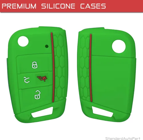 Vista 4 de StandardAutoPart Funda de silicona para llave inteligente con control remoto de proximidad de 4 botones, compatible con Volkswagen Golf Jetta GTI