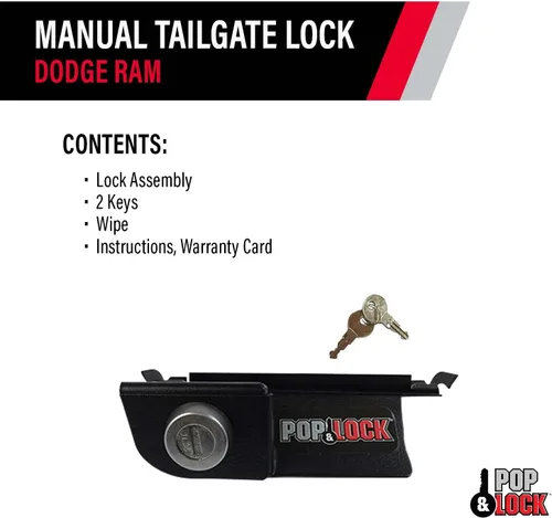 Vista 11 de Pop & Lock - Cerradura manual de puerta trasera para Dodge Ram, Negro
