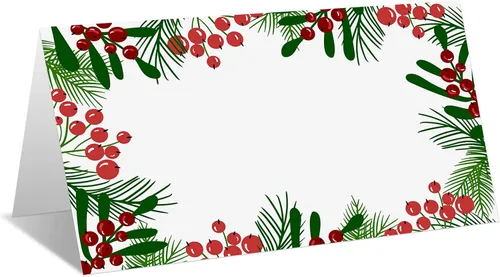 Vista 13 de Tarjetas editables con nombre – Paquete de 25 tarjetas de acompañante para fiesta de Navidad, boda o cena, fácil de plegar