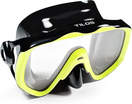 Vista 9 de Tilos Titanica, máscara de lente única para buceo y snorkel (negro, adulto)