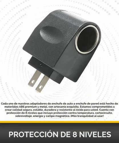 Vista 3 de Convertidor de CA a CC, Adaptador de Encendedor de Cigarrillos a Enchufe de Pared, Accesorios para Coche 120V/110V a 12V CA/CC Convertidor