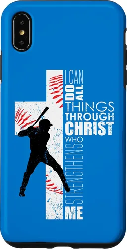 Vista 11 de Blue Christian Baseball Gifts Teen Boys Cross Bible Phone Case para iPhone 17