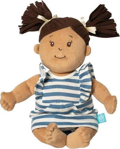 Vista 3 de Manhattan Toy Baby Stella - Muñeca suave de 15 pulgadas, color beige con pelo castaño