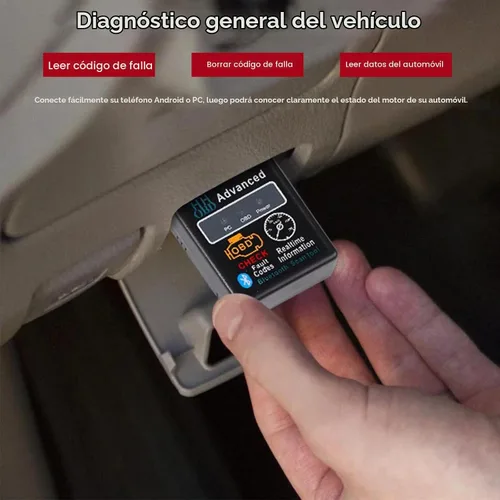 Vista 6 de Escáner Bluetooth OBD2 para Coche, Lector de Códigos de Diagnóstico Inalámbrico OBD II, Herramienta de Escaneo Bluetooth, Adaptador Universal