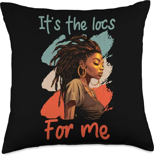 Vista 5 de Locs Afro Dreadlocks Love Natural Beauty Hair It's the Locs for Me Afro Hair - Almohada negra americana africana, 16 x 16 pulgadas, multicolor