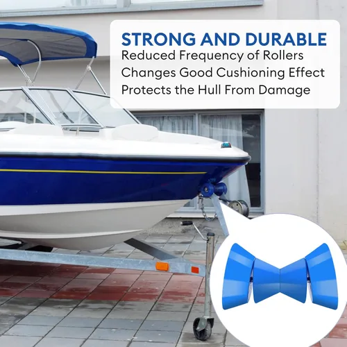 Vista 6 de 3 Inch 4 Inch Boat Trailer Roller Bow Stop with 1/2" Shaft Bow Stop for Boat Trailers Blue Bow Rubber Roller