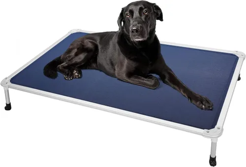 Vista 21 de Veehoo Cama elevada para perros a prueba de mordidas - Cuna elevada refrescante para mascotas - Marco de aluminio plateado y tela de malla