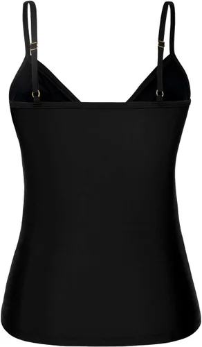 Vista 5 de Hilor Tankini para mujer con volantes fruncidos y cuello en V