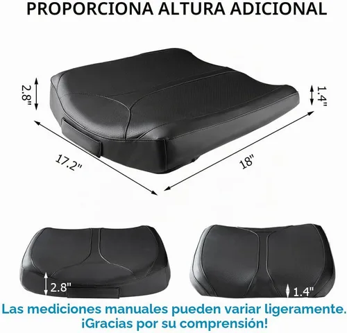 Vista 7 de Cojín de asiento de espuma viscoelástica de cuero para coches para personas bajas, para aliviar el dolor de cadera (coccis/cóccix) y de espalda