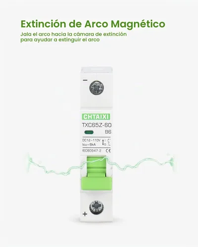 Vista 4 de Interruptor de circuito en miniatura DC de 12V-110V, protector de interruptor de batería de 6 amperios y 1 polo para sistema solar PV y RV, disparo