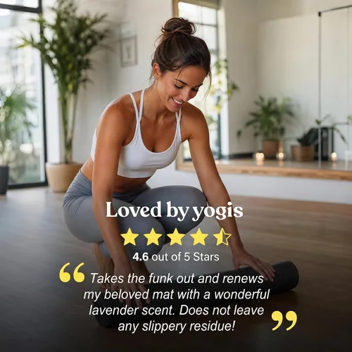 Vista 7 de Limpiador de colchoneta para yoga 100% natural y orgánico, SEGURO PARA TODAS LAS COLCHONETAS, no deja residuos pegajosos o viscosos, limpia