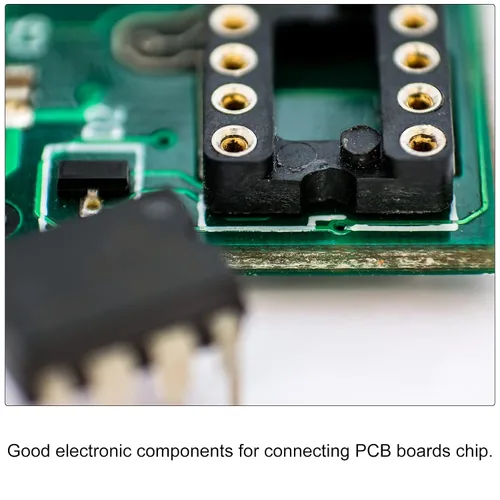Vista 6 de MECCANIXITY DIP IC Chip Adaptador de zócalo de Pin Redondo 6P 0.100 in Pitch IC Socket para PCB Board Chip, paquete de 6
