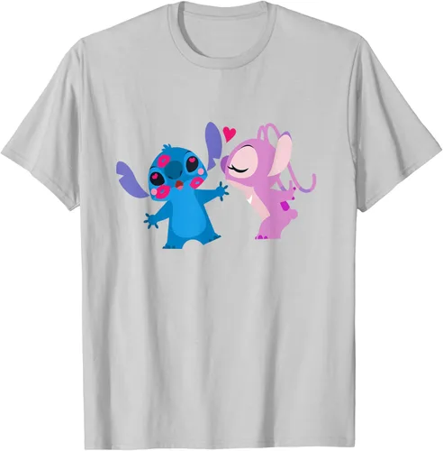 Vista 66 de Disney Stitch and Angel - Camiseta para el día de San Valentín Negro