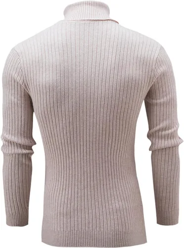 Vista 2 de Slim Fit Turtleneck Sweater for Men Knit Thermal Turtle Neck Pullover Sweaters Casual Basic Ribbed Knitted Pullovers