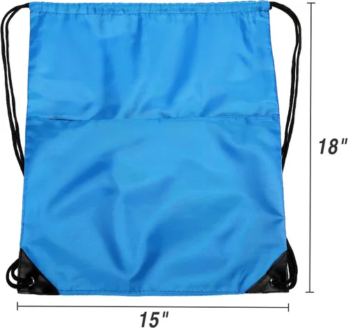 Vista 3 de Mochila deportiva con cordón BuyAgain resistente al agua, bolsa de cuerda deportiva para gimnasio, para mujeres y hombres, grande con cremallera