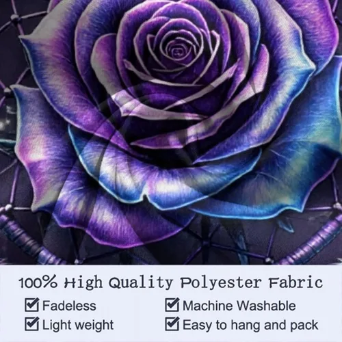 Vista 6 de Besbapes Tapiz mandala hippie bohemio para colgar en la pared, diseño de flores negras, fantasía, rosa, atrapasueños, tapiz para colgar en la pared