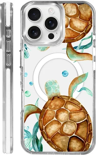 Vista 55 de Funda para iPhone 13 Pro, transparente con bonito patrón de tiburón azul, compatible con Magsafe funda protectora suave para mujeres y niñas (blanco)