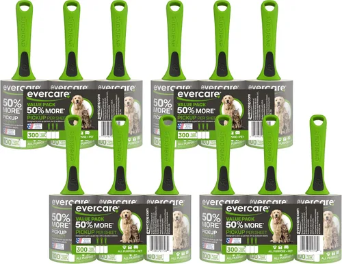 Vista 7 de Evercare Rodillos de pelusa para mascotas multiusos, 100 hojas fáciles de rasgar por rollo, rodillo adhesivo reutilizable para mascotas, gatos