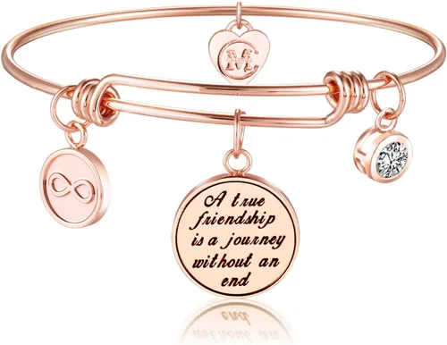 Vista 2 de Una verdadera amistad es una joya sin un fin para mujer pulsera de regalo