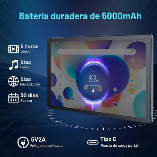 Vista 7 de Tablet Android 15 de 10 pulgadas, 24 GB de RAM, 128 GB ROM 1 TB Expand, procesador Octa-Core, pantalla táctil Widevine L1 HD IPS, WiFi 6 BT5.3 Dual