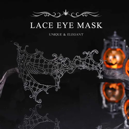 Vista 2 de Tgirls Máscara de encaje para mujer, máscara de encaje negro, máscara de ojos de Halloween