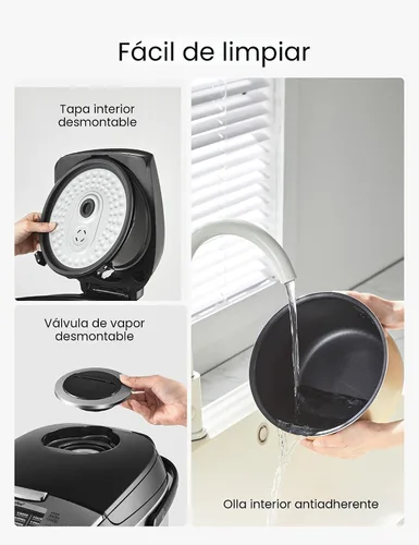 Vista 7 de Arrocera COMFEE' de 12 Tazas Cocinadas/6 Tazas Sin Cocinar, Arrocera Portátil Antiadherente, Arrocera Japonesa con Tecnología Lógica Difusa