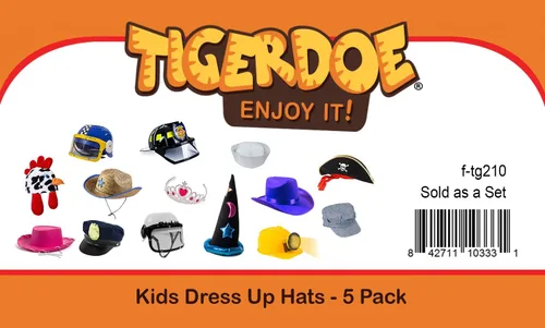 Vista 7 de Tigerdoe Sombreros de disfraz para niños, juego de 5 piezas de sombreros de fiesta surtidos - Sombreros temáticos de vacaciones para cabinas
