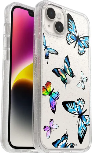 Vista 3 de OtterBox Funda de la serie Symmetry para iPhone 14 y iPhone 13, color negro, ultra suave, compatible con carga inalámbrica, bordes elevados que