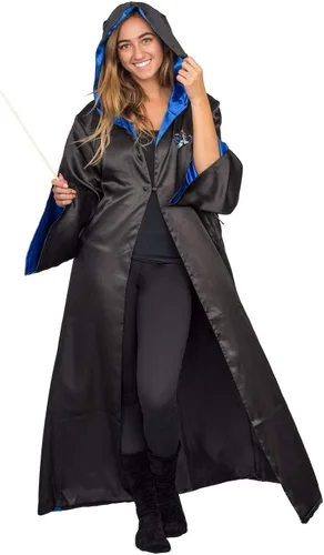 Vista 6 de Underboss Disfraz de Halloween de Harry Potter, bata larga negra con capucha