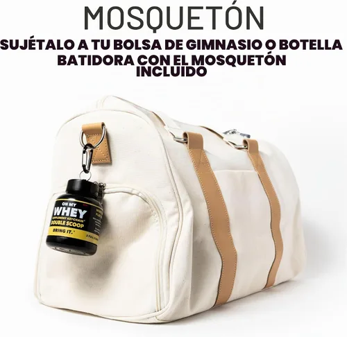 Vista 6 de Botella agitadora de proteínas con contenedor de llavero de suplemento, sin BPA, vaso agitador reutilizable para levantadores de peso activos