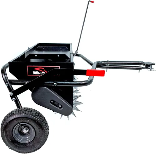 Vista 2 de Brinly AS2-40BH-P Esparcidor aireador combinado para remolque con bandeja de peso, 40 pulgadas, negro mate