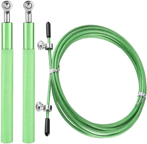 Vista 11 de Cuerda de saltar, cuerda de saltar de velocidad ajustable con mango de aleación de aluminio para fitness, gimnasio en casa y ejercicio