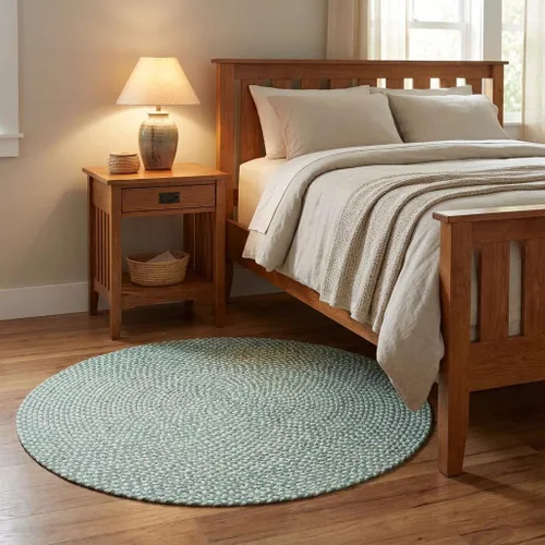 Vista 8 de Super Area Rugs - Alfombra trenzada de algodón de tres colores para granja, estilo búfalo a cuadros, negro, blanco, gris, 2 x 3 pies, rectangular