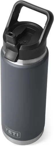 Vista 16 de YETI Rambler - Botella de acero inoxidable aislada al vacío con tapa y popote, 26 onzas, color negro