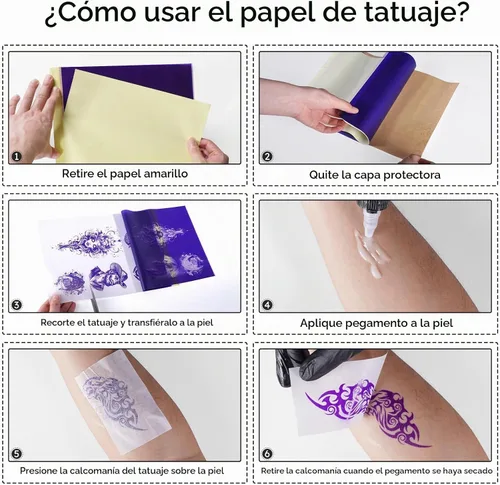 Vista 3 de 35 hojas de papel de plantilla de tatuaje, papel de transferencia térmica