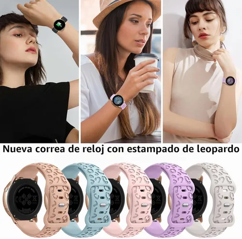 Vista 3 de 4 Pack de bandas grabadas con leopardo compatibles con Samsung Galaxy Watch 7/FE/6/5/4 Band 40mm 44mm, Galaxy Watch 5 Pro 45mm, Galaxy Active 2