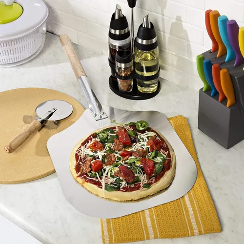 Vista 6 de Kitchen Supply - Palas de aluminio para pizza con mango de madera