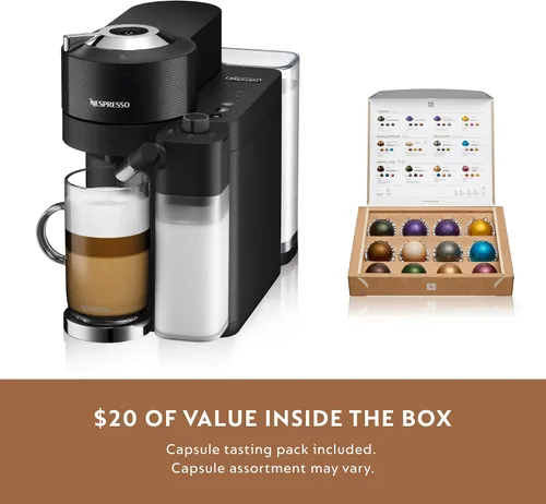 Vista 8 de Nespresso Vertuo Lattissima - Cafetera para café y espresso de De'Longhi, color negro mate y brillante