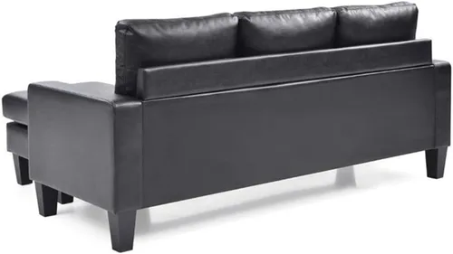 Vista 5 de Glory Furniture Jenna - Sofá de piel sintética en color negro