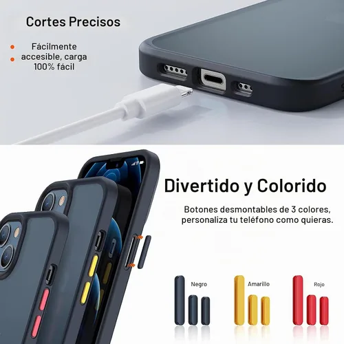 Vista 5 de TORRAS Funda diseñada a prueba de golpes para iPhone 13 Mini, protección militar contra caídas de 10 pies, parte trasera translúcida