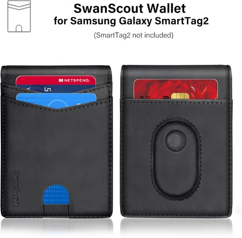 Vista 4 de SwanScout Cartera para Galaxy SmartTag, Negro -, Carteras con soporte para rastreador