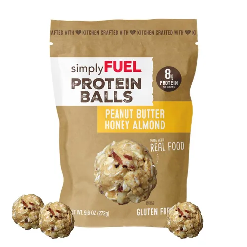 Vista 13 de simplyFUEL - Bolas de proteína de alimentos integrales con probióticos, bocadillos de chocolate y almendras y coco, 0.28 oz de proteína, bolas