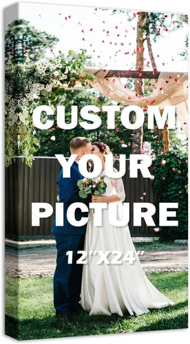 Vista 29 de YYYYHPP Impresiones en lienzo con tus fotos, arte de pared personalizado de foto a lienzo, impresión en lienzo para boda, familia, bebé, mascotas