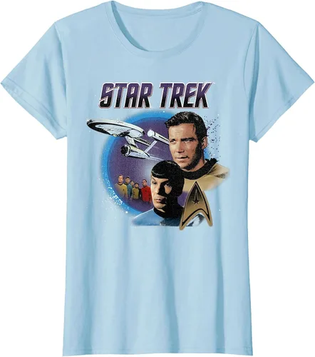 Vista 23 de Star Trek Original Series Vintage Enterprise T-Shirt Baby Blue
