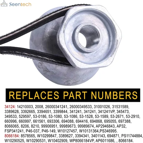 Vista 4 de Seentech 341241 Correa de secadora y polea de motor 8066184 - Compatible para secadoras Whirlpool, Kenmore – Reemplace