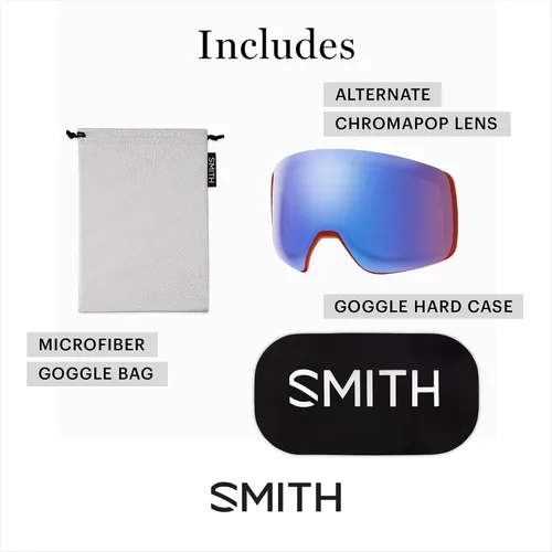 Vista 9 de Smith 4D MAG Gafas de nieve – Gafas de esquí y snowboard para adultos con lente diaria y visión BirdsEye – para hombres y mujeres Negro + espejo