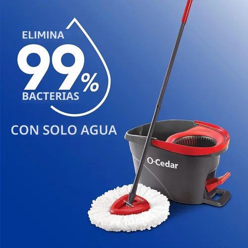 Vista 4 de O-Cedar EasyWring - Repuesto de mopa giratoria de microfibra (Paquete de 4)
