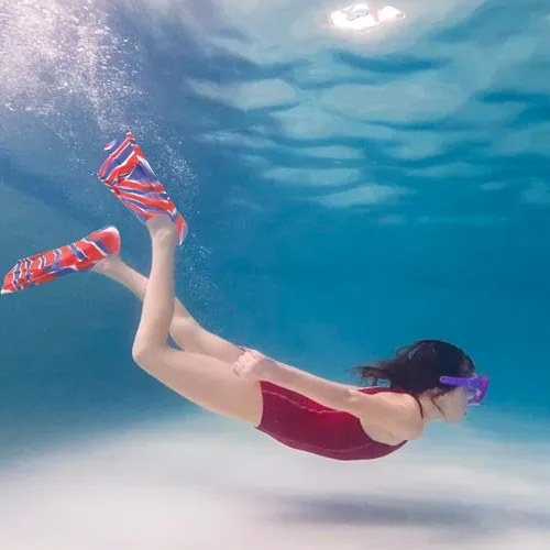 Vista 9 de Aletas de entrenamiento de natación, aletas de natación para niños, cómodas aletas de natación adecuadas para niños, principiantes, niñas, niños