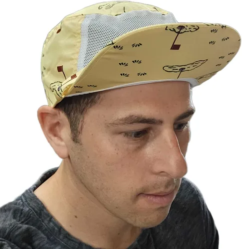 Vista 2 de Billy - Sombrero de golf amarillo Gorra estilo 90 con ala abatible Accesorio de disfraz de comedia clásica
